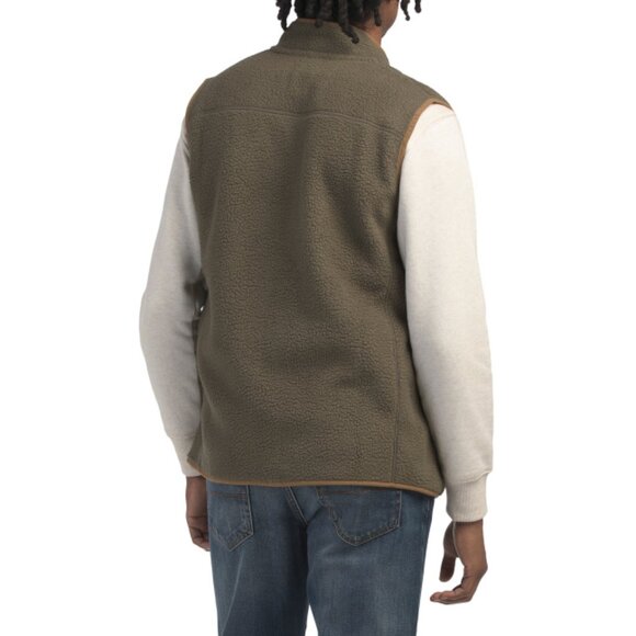EDDIE BAUER Fatigue Faux Shearling Vest - Picture 2 of 2
